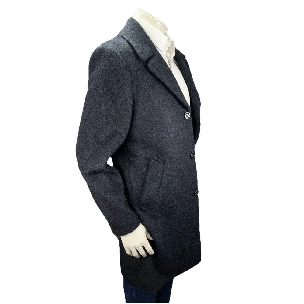J.Crew Ludlow Men 38S Topcoat Heavyweight Italian Wool Navy Overcoat Peacoat